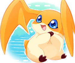 Rule 34 | blue eyes, digimon, digimon (creature), open mouth, patamon, solo, tongue, wings