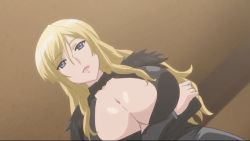 Rule 34 | 1girl, animated, animated gif, blonde hair, bouncing breasts, breasts, cleavage, kiriya hakushakuke no roku shimai