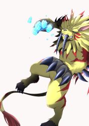 Rule 34 | claws, digimon, fangs, highres, lion, saberleomon, solo, tail