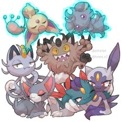 Rule 34 | ;3, ^3^, alolan form, alolan meowth, animal feet, animal hands, artist name, cat, cat day, claws, coin, commentary request, creatures (company), dot nose, espurr, expressionless, fang, floating, forehead jewel, frown, galarian form, galarian meowth, game freak, gen 1 pokemon, gen 2 pokemon, gen 3 pokemon, gen 4 pokemon, gen 6 pokemon, gen 7 pokemon, gen 8 pokemon, glameow, hisuian sneasel, levitation, meowth, nintendo, no humans, one eye closed, pokemon, pokemon (creature), purple eyes, sharp teeth, simple background, skitty, sneasel, standing, tail, teeth, towa (clonea), white background