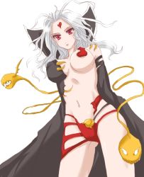 Rule 34 | 1990s (style), cape, cloud of darkness, dissidia final fantasy, final fantasy, final fantasy iii, long hair, looking down, minnku, navel, pasties, red eyes, silver hair