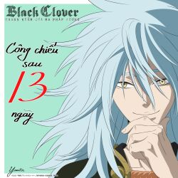 Rule 34 | 1boy, aqua hair, aqua theme, artist request, black capelet, black clover, black clover: sword of the wizard king, capelet, copyright name, countdown, hand on own chin, hand up, henry legolant, highres, language request, long hair, male focus, official art, official style, portrait, raised eyebrows, solo, stroking own chin, yellow eyes