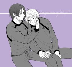 Rule 34 | 2boys, blue lock, blush, fasola tj, fingernails, hair between eyes, head on another&#039;s shoulder, holding hands, leaning on person, long sleeves, matching outfits, mikage reo, multiple boys, nagi seishirou, one eye closed, pajamas, short hair, sitting, sitting together, sleeves past elbows, touching anotheru2019s face, uniform, wiping face, yaoi