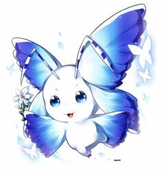 Rule 34 | blue eyes, bug, butterfly, butterfly wings, digimon, digimon (creature), flower, insect, insect wings, morphomon, solo, wings
