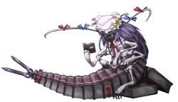 Rule 34 | atlus, bad id, bad pixiv id, book, bow, bug, crescent, extra arms, female focus, full body, mazeran, no humans, patchouli knowledge, persona, pun, solo, too literal, touhou, transparent background