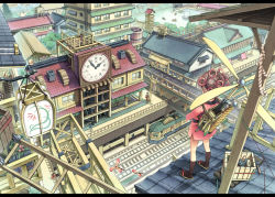 Rule 34 | 1girl, aikei ake, air conditioner, architecture, back, backpack, bag, balcony, black hair, board, boat, box, bridge, brown hair, building, carrying over shoulder, cat, child, chimney, clock, clock tower, dock, double bun, east asian architecture, faceless, fence, floral print, flower, fountain, from above, from behind, gears, hair bun, hair ornament, hakama, hakama skirt, house, japanese clothes, jewelry, kimono, kneehighs, ladder, lake, lantern, leaning forward, legs apart, letterboxed, long hair, machinery, maneki-neko, multiple boys, multiple girls, original, overpass, package, paper lantern, pillar, pine tree, plant, potted plant, propeller, railing, railroad tracks, ring, rooftop, rope, samurai, sandals, sash, scroll, shadow, short kimono, side slit, skirt, socks, solo focus, standing, statue, steampunk, string, topknot, tower, train, train station, tree, waiting, walking, water, watercraft, waving, wheel, window, wooden fence, zouri