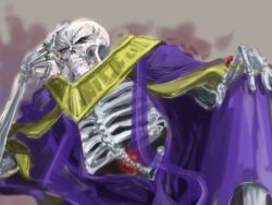 Rule 34 | 1boy, ainz ooal gown, artist request, jewelry, male focus, overlord (maruyama), ring, robe, skeleton, solo, undead