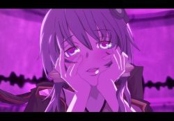 Rule 34 | 1girl, hands on own cheeks, hands on own face, letterboxed, open mouth, parody, solo, twintails, vocaloid, voiceroid, yandere trance, yuzuki yukari