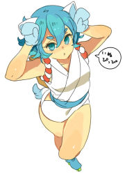 Rule 34 | animal ears, blue eyes, blue hair, character request, commentary request, gloves, kinako (marubotan), short hair, solo
