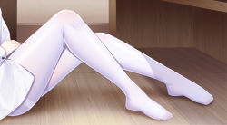 Rule 34 | 1girl, fengli (709622571), highres, lower body, original, pantyhose, sitting, solo, thighband pantyhose, thighs, toes, white pantyhose