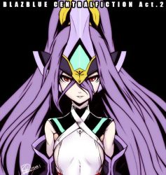 Rule 34 | 1girl, arc system works, blazblue, blazblue: central fiction, breasts, detached sleeves, hades izanami, long hair, mikado (blazblue), mori toshimichi, official art, purple hair, red eyes, small breasts, smile, solo