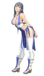 Rule 34 | 1girl, breasts, cleavage, cosplay, dead or alive, female focus, fire emblem, fire emblem awakening, highleg, highres, kasumi (doa), kasumi (doa) (cosplay), large breasts, lucina (fire emblem), nintendo, no bra, no panties, solo, thighhighs, tiara, white thighhighs