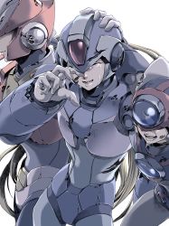 Rule 34 | 3boys, android, arm around shoulder, axl (mega man), blonde hair, capcom, comforting, crying, closed eyes, gloves, hand on another&#039;s head, helmet, long hair, male focus, mega man (series), x (mega man), mega man x (series), multiple boys, open mouth, ponytail, rubbing eyes, simple background, smile, tears, teeth, white gloves, wiping tears, zero (mega man)