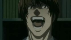 Rule 34 | 1boy, animated, animated gif, brown hair, death note, laughing, lowres, male focus, nose, open mouth, smile, solo, staring, tagme, teeth, yagami light