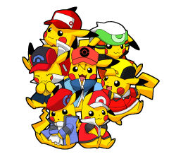 Rule 34 | ash ketchum, ash ketchum (cosplay), beanie, brendan (pokemon), brendan (pokemon) (cosplay), clothed pokemon, cosplay, creatures (company), ethan (pokemon), ethan (pokemon) (cosplay), game freak, gen 1 pokemon, hat, hilbert (pokemon), hilbert (pokemon) (cosplay), lucas (pokemon), lucas (pokemon) (cosplay), nintendo, no humans, pikachu, pokachuu, pokemon, pokemon (anime), pokemon (creature), pokemon bw, pokemon dppt, pokemon frlg, pokemon hgss, pokemon rgby, pokemon rse, red (pokemon), red (pokemon) (cosplay), red (pokemon frlg)