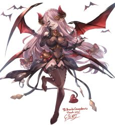 Rule 34 | 1girl, alternate costume, asymmetrical gloves, ayacho, bat (animal), bat wings, blue eyes, boots, braid, breasts, commission, draph, gloves, granblue fantasy, hair over one eye, highres, horns, large breasts, light purple hair, long hair, looking at viewer, low tied hair, narmaya (granblue fantasy), pointy ears, purple hair, single braid, skeb commission, solo, thigh boots, thighhighs, uneven gloves, wings