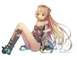 Rule 34 | 1girl, ahoge, ass, asymmetrical legwear, bad id, bad pixiv id, bare shoulders, blush, boots, bow, breasts, brown hair, camouflage, camouflage jacket, choker, cleavage, collarbone, double bun, dress, fingerless gloves, fishnet kneehighs, fishnets, from side, full body, fur trim, girls&#039; frontline, gloves, green eyes, hair between eyes, hair bow, hair bun, horizontal-striped legwear, jacket, kneehighs, long hair, medium breasts, mouth hold, no.aei, off shoulder, pinstripe legwear, pinstripe pattern, rfb (girls&#039; frontline), short dress, sidelocks, simple background, single boot, sitting, socks, solo, striped clothes, striped socks, thighs, torn clothes, torn dress, torn legwear, torn socks, twitter username, uneven legwear, vertical-striped clothes, vertical-striped socks, white background