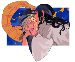 Rule 34 | 1boy, 1girl, ainu, ainu clothes, asirpa, bandages, bandaged head, bandages, bandana, black hair, black headwear, blue background, blue bandana, cape, commentary request, dlcaaa030, ear piercing, earrings, closed eyes, licking another&#039;s face, facial scar, framed, from side, fur cape, golden kamuy, hand on another&#039;s face, hat, holding another&#039;s arm, hoop earrings, imperial japanese army, jewelry, kepi, licking, long hair, long sleeves, military, military hat, military uniform, open mouth, parted lips, piercing, scar, scar on cheek, scar on face, scar on mouth, scar on nose, scarf, short hair, sidelocks, simple background, star (symbol), sugimoto saichi, two-tone headwear, uniform, white background, white cape, wide sleeves, yellow headwear, yellow scarf
