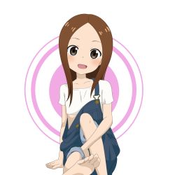 Rule 34 | 1girl, aki (yunkana), blush, brown hair, child, feet, highres, karakai jouzu no takagi-san, open mouth, solo, takagi-san, toes