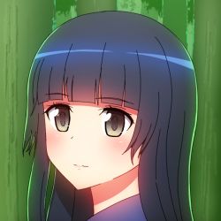 Rule 34 | 1girl, anime coloring, bad id, bad pixiv id, black hair, close-up, long hair, looking at viewer, mikomiko (mikomikosu), smile, solo, strike witches, world witches series, yamakawa michiko, yellow eyes
