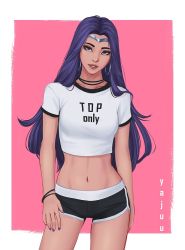 Rule 34 | black hair, dolphin shorts, irelia, league of legends, long hair, shorts, smile, solo, standing