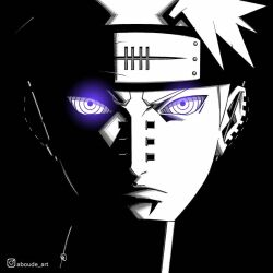 Rule 34 | 1boy, aboude art, artist name, closed mouth, commentary, ear piercing, earrings, english commentary, forehead protector, instagram logo, instagram username, jewelry, limited palette, lip piercing, looking at viewer, male focus, naruto (series), naruto shippuuden, nose piercing, pain (naruto), piercing, rinnegan, short hair, signature, solo, spiked hair