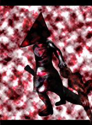 Rule 34 | 1boy, blood, corpse, great knife, knife, male focus, pyramid head, silent hill, silent hill (series), silent hill 2, solo, sword, weapon