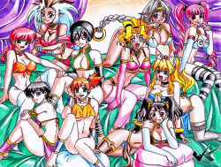 Rule 34 | 00s, 1990s (style), 6+girls, aisha clanclan, avatar: the last airbender, avatar legends, ayukawa miyuki, basquash!, breasts, cleavage, creatures (company), crossover, dark-skinned female, dark skin, dragon ball, dragonball z, female focus, game freak, genderswap, genderswap (mtf), harem, jadenkaiba, kuramitsu mihoshi, large breasts, legs, liru, misty (pokemon), multiple girls, navel, nickelodeon, nintendo, one piece, outlaw star, perona, pokemon, ranma-chan, ranma 1/2, renkin san-kyuu magical pokaan, retro artstyle, ryou-ouki, saotome ranma, shueisha, smile, tenchi muyou!, toph bei fong, underboob, videl