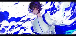 Rule 34 | 1boy, arjuna (fate), black eyes, blue hair, blue sky, cape, cloud, cloudy sky, dark-skinned male, dark skin, day, dutch angle, fate/grand order, fate (series), gloves, jacket, letterboxed, long sleeves, looking at viewer, male focus, mo (mocopo), outdoors, parted lips, sky, solo, white cape, white gloves, white jacket