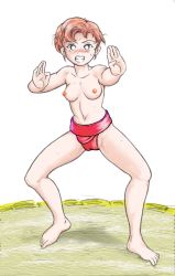 Rule 34 | blush, breasts, fundoshi, mawashi, red hair, sumo