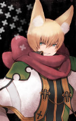 Rule 34 | 1boy, animal ear fluff, animal ears, arch bishop (ragnarok online), black shirt, blonde hair, blue eyes, capelet, coat, commentary request, cross, fox ears, gold trim, green coat, grin, hair between eyes, highres, long sleeves, looking at viewer, male focus, official alternate costume, omanjuu (tamppcn), open clothes, open coat, ragnarok online, red scarf, scarf, shirt, short hair, smile, solo, upper body, white capelet