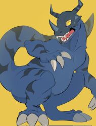 Rule 34 | 1other, digimon, digimon (creature), greymon (blue), highres, other focus, solo, tail, tyrannosaurus rex