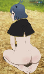 Rule 34 | 1girl, ass, black clover, female focus, full body, highres, looking at viewer, mandio art, nude, outdoors, secre swallowtail, solo, tagme