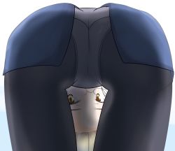 Rule 34 | 1girl, ass, black pantyhose, blonde hair, cameltoe, glasses, highres, panties, panties under pantyhose, pantyhose, perrine h. clostermann, simple background, solo, strike witches, underwear, upskirt, view between legs, white background, white panties, world witches series, yellow eyes