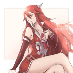 Rule 34 | 1girl, belt, cordelia (fire emblem), fire emblem, fire emblem awakening, fire emblem heroes, hair ornament, long hair, looking away, nintendo, red eyes, red hair, siegzeonu, simple background, solo, thighs, upper body, white background