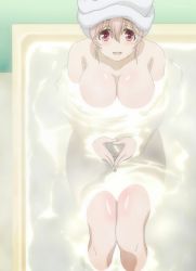 Rule 34 | 10s, absurdres, bath, bathtub, blush, breasts, censored, convenient censoring, highres, large breasts, long hair, nitroplus, nude, pink eyes, pink hair, screencap, solo, soniani, super sonico, towel