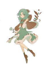 Rule 34 | 1girl, alternate costume, bishoujo senshi sailor moon, bow, brown bow, brown footwear, dress, flower, frilled bow, frilled sleeves, frills, full body, green bow, green dress, green eyes, green flower, green hair, green rose, hair bow, highres, holding, holding flower, hood, hood down, kaiou michiru, leaf, lolita fashion, long sleeves, no nose, rose, simple background, smile, solo, standing, white background, zero (jckz2334)