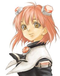 Rule 34 | 1girl, android, breasts, commentary request, cyborg, dress, hair ornament, m.o.m.o., pink hair, short hair, solo, xenosaga, xenosaga episode i, yellow eyes