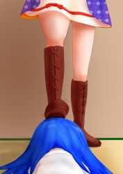 Rule 34 | 2girls, absurdres, boots, domination, femdom, highres, humiliation, multiple girls, touhou, trample, yorigami jo&#039;on, yorigami shion