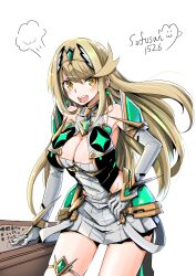 Rule 34 | absurdres, breasts, cleavage, cleavage cutout, clothing cutout, highres, large breasts, mythra (xenoblade), sofusan1526, solo, xenoblade chronicles (series), xenoblade chronicles 2