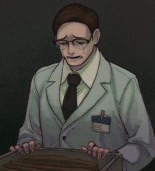 Rule 34 | 1boy, batman (series), brown eyes, brown hair, crying, crying with eyes open, edward nygma, glasses, gotham, gotham (series), hachiyume, highres, open mouth, sad, short hair, simple background, sobbing, solo, streaming tears, tears, trembling