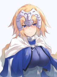 Rule 34 | 1girl, armor, armored dress, blonde hair, blue eyes, blush, braid, breasts, cape, closed mouth, commentary request, fate/apocrypha, fate/grand order, fate (series), headpiece, highres, jeanne d&#039;arc (fate), jeanne d&#039;arc (ruler) (fate), large breasts, long braid, long hair, looking at viewer, single braid, smile, standard bearer, very long hair, white cape, yuki maccha (yukimattya10)