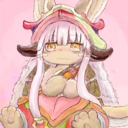 Rule 34 | 10s, artist request, brown eyes, rabbit, furry, made in abyss, nanachi (made in abyss), pink hair, short hair, smile