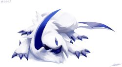 Rule 34 | absol, claws, closed eyes, creatures (company), dated, full body, game freak, gen 3 pokemon, likey, nintendo, no humans, pokemon, pokemon (creature), signature, solo, white background, white fur