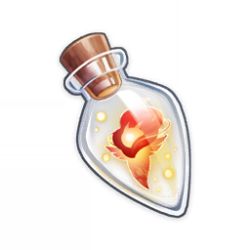 Rule 34 | artist request, bottle, commentary, english commentary, fire, game cg, genshin impact, glowing, item focus, light particles, lowres, no humans, official art, potion, seelie (genshin impact), still life, stopper, third-party source, transparent background