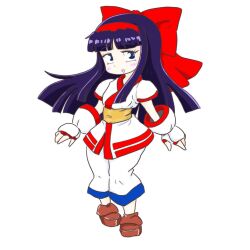 Rule 34 | 1girl, ainu clothes, blue eyes, breasts, fingerless gloves, gloves, hair ribbon, highres, legs, long hair, looking at viewer, nakoruru, open mouth, pants, purple hair, ribbon, samurai spirits, small breasts, snk, solo, the king of fighters, thighs