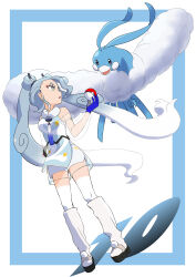 Rule 34 | 1girl, absurdres, altaria, artist request, blue eyes, blue hair, creatures (company), flying miku (project voltage), game freak, gen 3 pokemon, hatsune miku, highres, nintendo, pokemon, pokemon (creature), project voltage, twintails, vocaloid