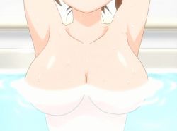 Rule 34 | 00s, 10s, 1girl, animated, animated gif, armpits, arms up, bath, bathtub, bouncing breasts, breasts, floating breasts, hinako (issho ni training), issho ni training, large breasts, nude, solo, steam, sweat, water