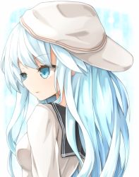 Rule 34 | 10s, 1girl, backwards hat, bad id, bad pixiv id, blue eyes, hat, hibiki (kancolle), kantai collection, long hair, personification, rateratte, solo, upper body, verniy (kancolle)