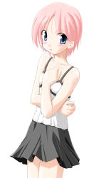 Rule 34 | 1girl, artist request, blue eyes, pink hair, short hair, skirt, solo, standing, tagme